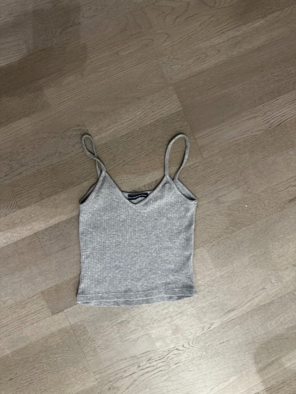 Brandy Melville Heather Grey Ribbed V-Neck Cami,